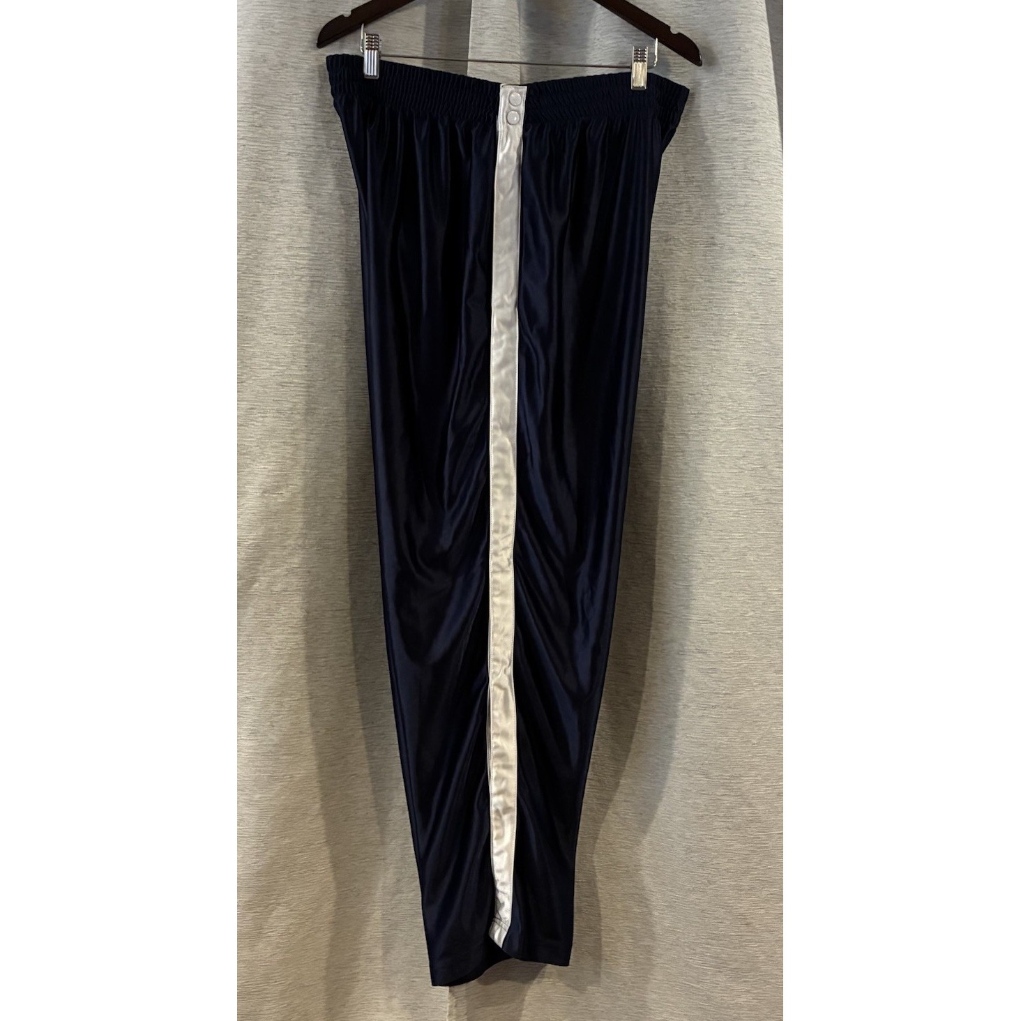 Y2k Snap Button Tearaway Track Pants Xl Navy Blue Vintage Basketball Warmup — image 3 of 5